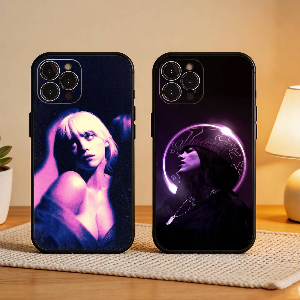 Lovely B-Billie Eilish Singer Phone Case For iPhone17,16,15,14,13,12,Plus,Pro Max, 5G Others Soft Black Cover