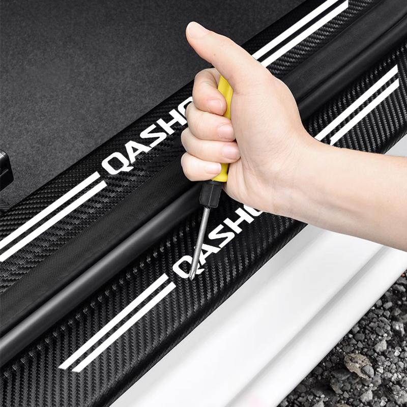 For Nissan Qashqai J10 J11 J12 Car Threshold Strip Carbon fiber Car Trunk Door Sill Strip Protective Stickers