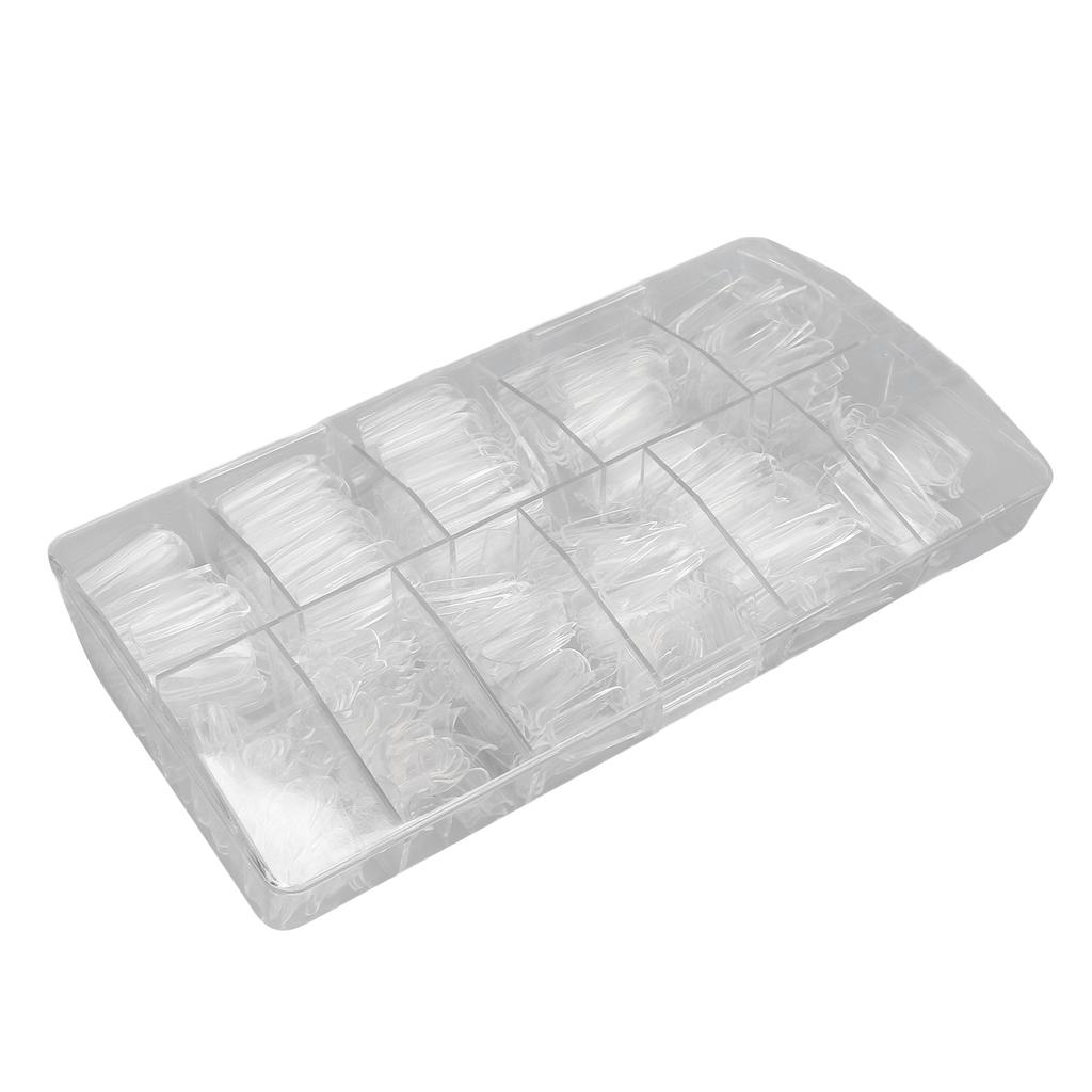 500pcs Nail Tip Professional Home Salon Portable DIY Transparent Fake False Nail Set Accessory for Women
