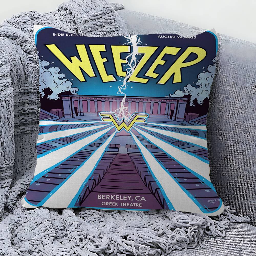 Weezer Music Band Cushion Cover Polyester Sofa Cushions Decorative Throw Pillows Home Decoration Pillowcover
