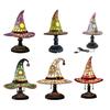 Witch Hat Night Light Resin Table Lamp Bedsides Night Light Witch Hat Glowing Lamp For Festival Bedroom Decoration
