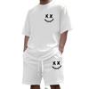 Smiley Face Print Two-Piece Set: 2026 Short-Sleeved T-Shirt & Shorts - Casual Sportswear in Stock