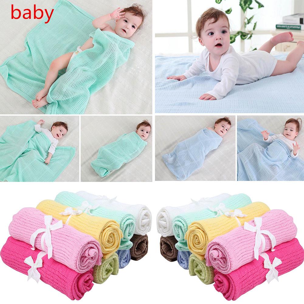 Buy New 100 Cotton Baby Cellular Blanket Pram Cot Bed Moses Basket