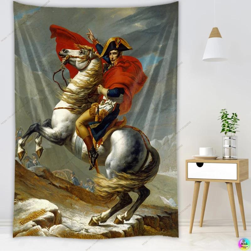 Heroic Napoleon Tapestry  Equestrian Portrait  Historical Art Piece  Unique Wall Art for Bedroom  History Lover Gift