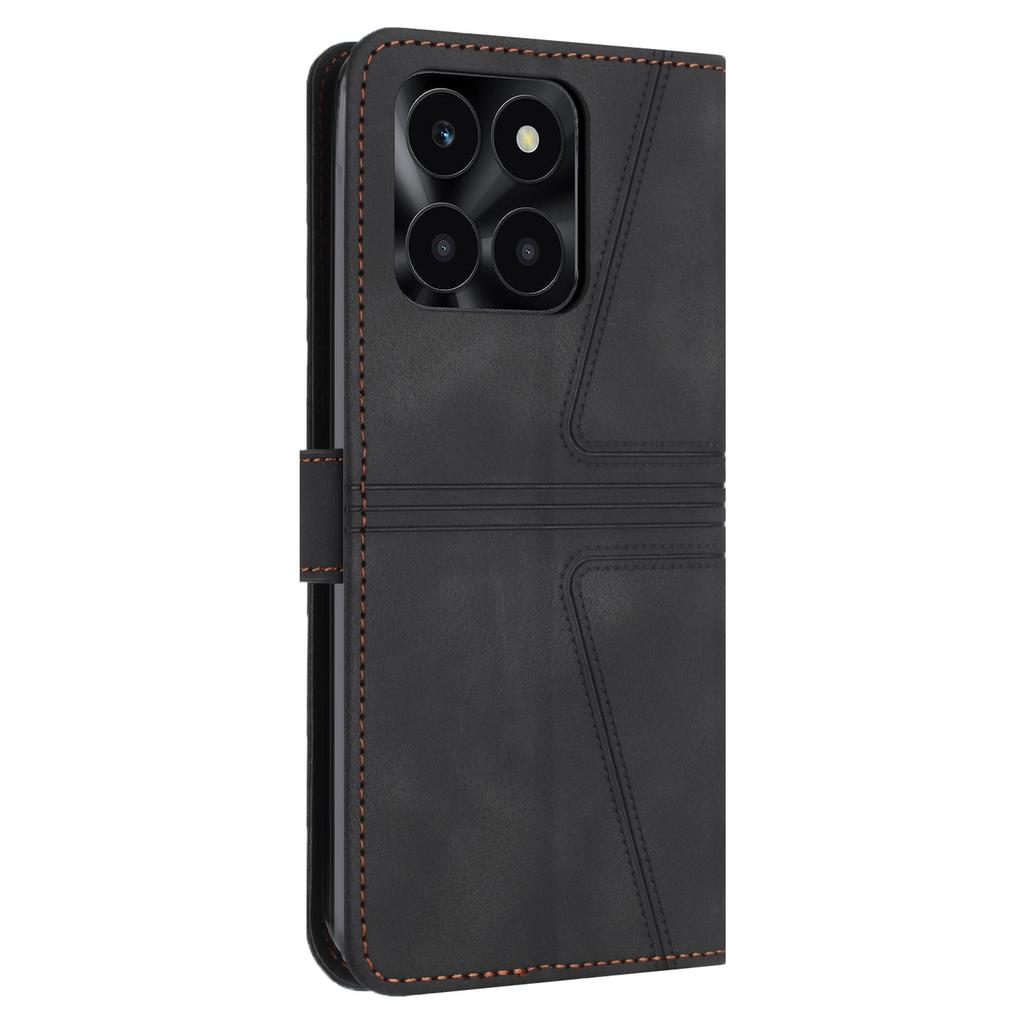 Wallet Case for Honor X6c 4G/X6b 4G/X6a 4G/X5b/X5b Plus Triangle Imprinted Anti-Scratch Phone Cover