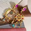 Handmade Dangle Earring Medieval Style Crystal Earrings Elegant Sun&Moon Earrings  Party