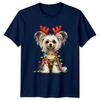 Dog Reindeer Antlers Christmas Lights Holidays Unisexs Unisexs Graphic Tee B