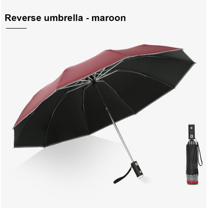 Automatic Light Umbrella Creative Umbrella Three-fold Portable Parasol Car Umbrella Led Light Uv Umbrellas Ten-bone Windproof