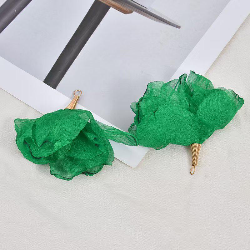 

Fresh, lightweight, colorful mesh four-petal flower earrings and hair accessories for DIY jewelry.