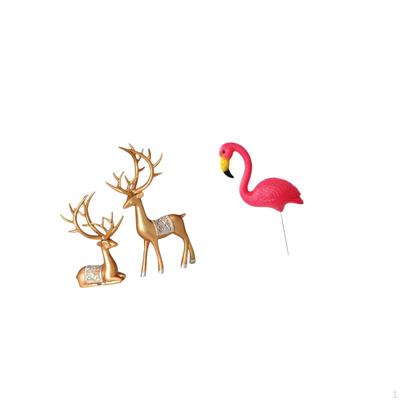 European Reindeer And Bird Figurine Sculpture Collectable Craft Deer Lover Fairy Garden Ornament