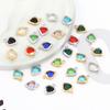 10pcs/lot Color Heart Crystal Charms Stainless Steel Edged Pendants for DIY Necklace Earring Bracelet Jewelry Making Accessories