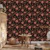 Wallpaper Beautiful Flowers Rust, Black, Red and Ochre 50x1000