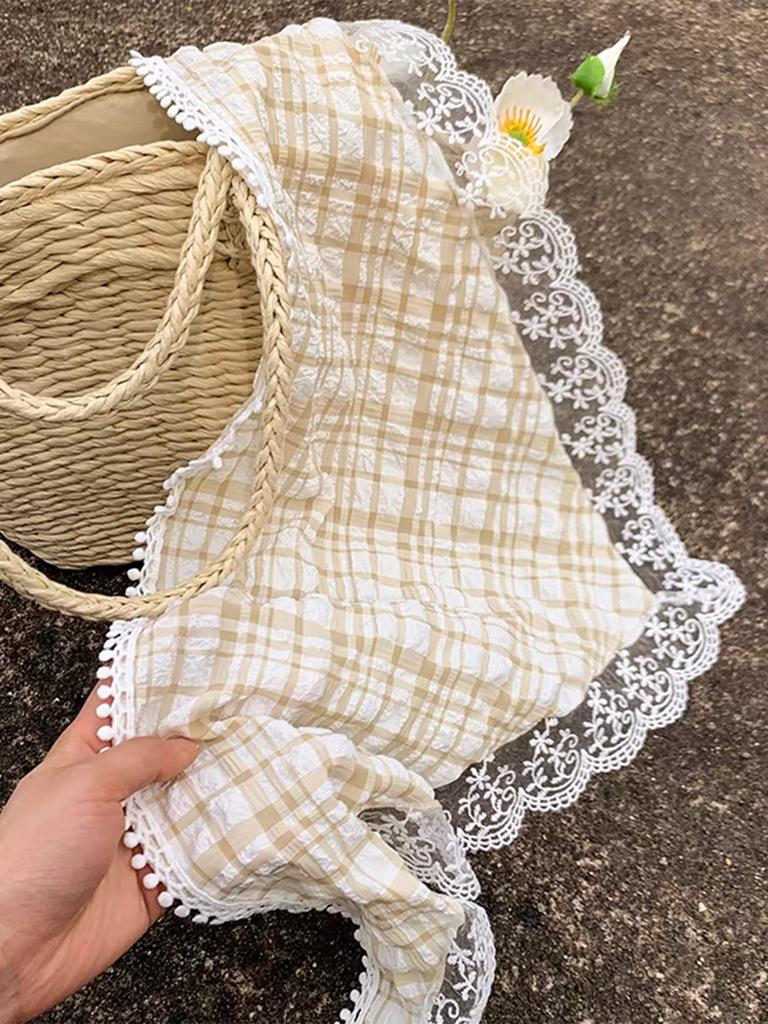 1 ks Retro krajková šála z 50. let Trojcípý šátek na krk Vyšívaná krajková šála Vlasový zábal Květinové háčkované vlasové bandany pro ženy dívky