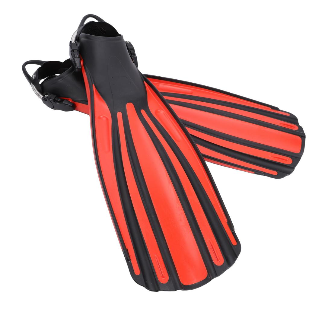 1 Pair Diving Fins TPR Adjustable Long Professional Diving Flippers for Scuba Diving Swimming Surfing Red S