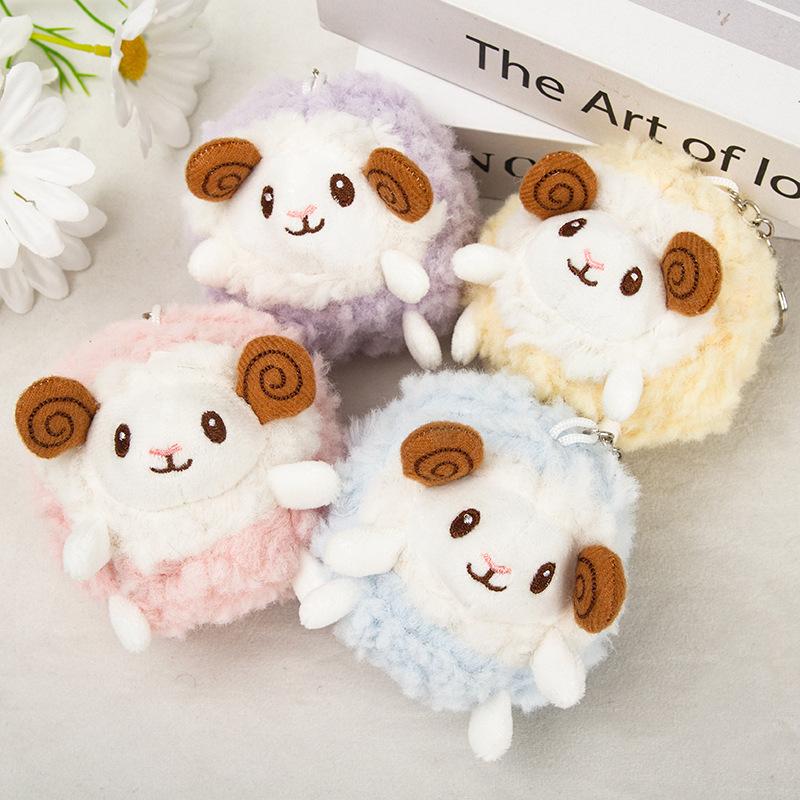 Fluffy Plush Sheep Keychain Cute Mini Soft Touch Bag Charm for Backpack Pendant Nice Birthday Souvenir Gift for Teen Girls