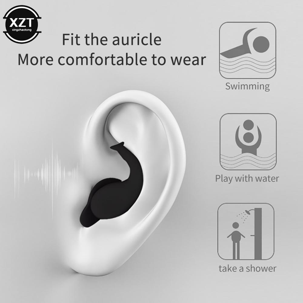 Silicone Soundproof Earplugs Whale-shape Noise Insulation Earmuff Soft Waterproof Sleep Earplugs for Travel Study Ear Protector