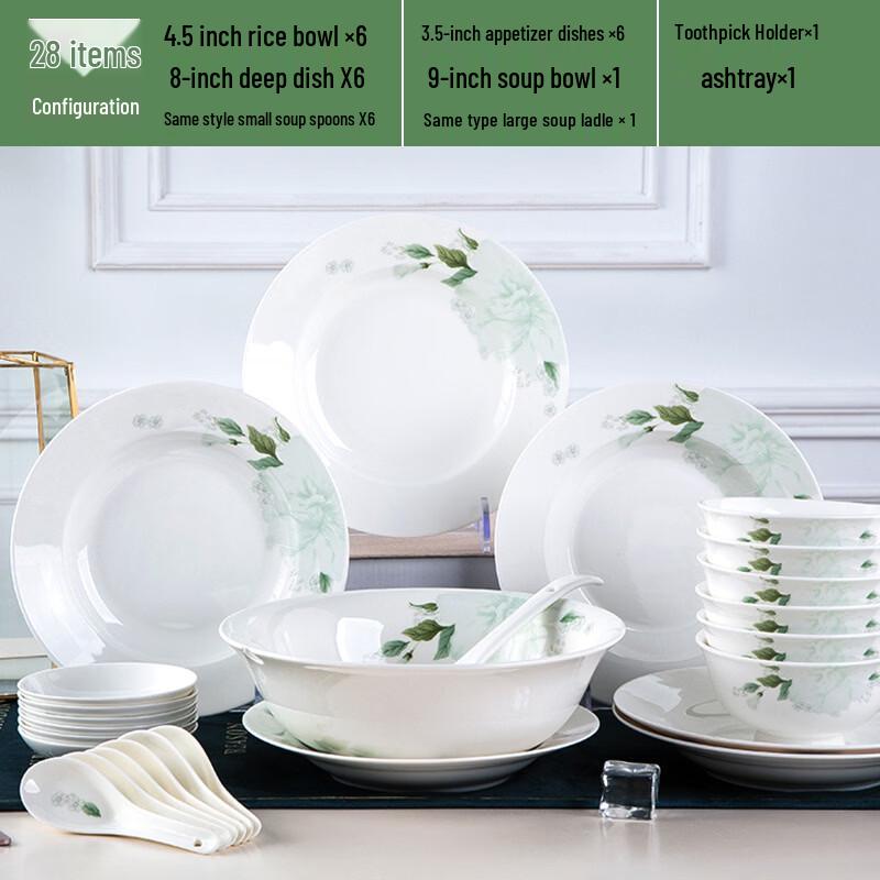 Ru Han 28-Piece Chinese Ceramic Dinnerware Set