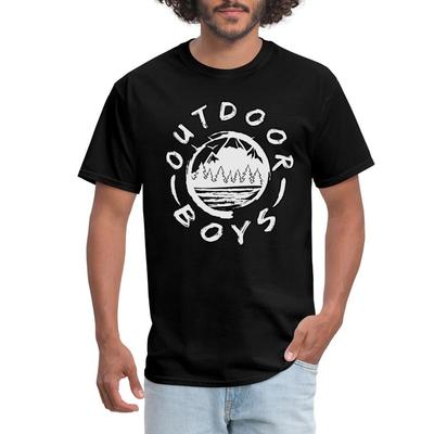 T-shirt da uomo Outdoor con logo bianco e nero per ragazzo