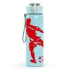 1PC Dynamic Soccer Player Silhouette 750ml Color Plastic Water Bottle Leakproof Flip Straw Lid For Sports Office Home Use
