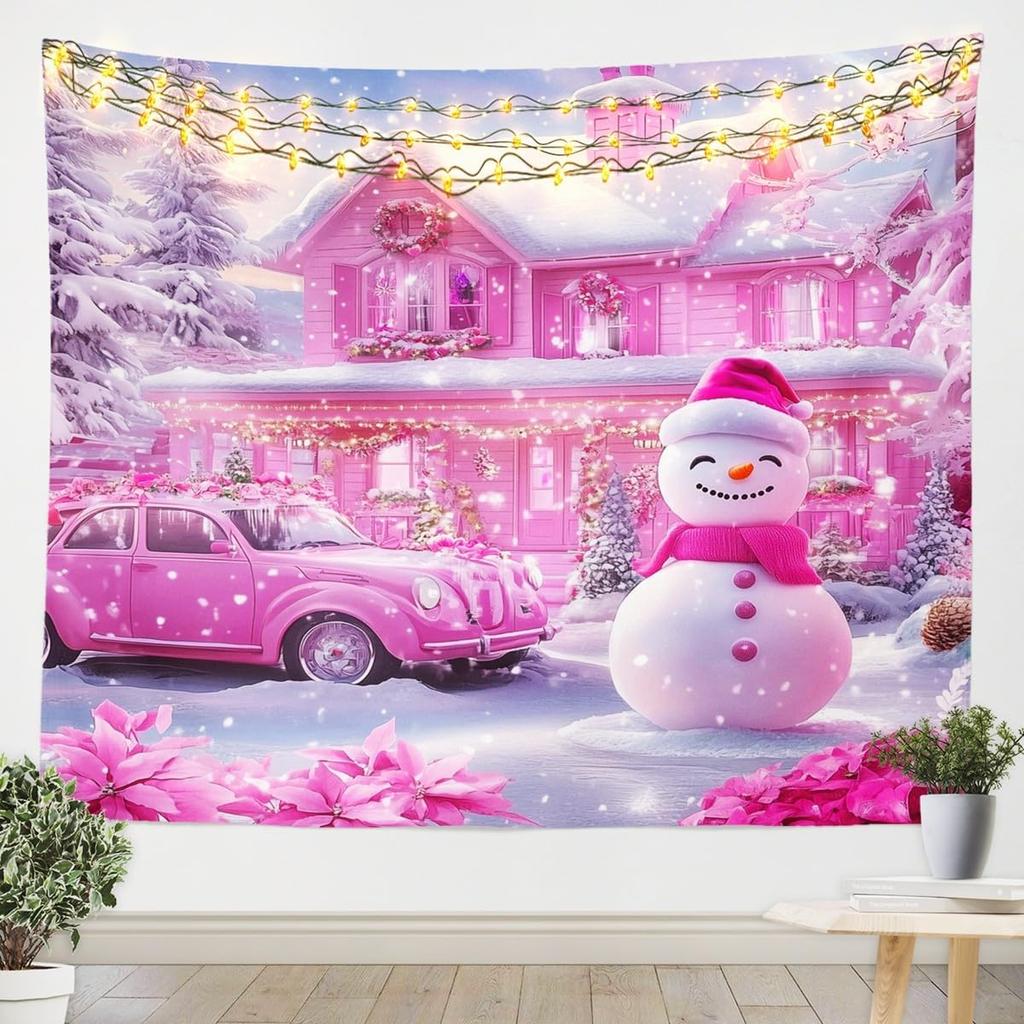 Christmas Tapestry New Year Background Wall Hanging Decoration Fireplace Stockings Gifts Hanging Cloth