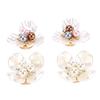 4PCS Button Covers Pearl Flower Petal Cufflinks for Shirt Cuff Men Women Clothing Sewing Crafts