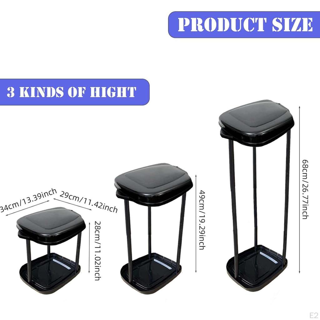 Portable Trash Bag Holder Can Stand Decor Garbage Outdoor Waste Bin for Kitchen Laundry