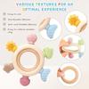 2 Pack Baby Teething Toys for 6-12 Months, Sensory Teether, Montessori Baby Rattle Teether Toy as Gifts for Boys Girls (Blue)
