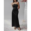 Female Slim Solid Color Strap Breast Evening Dress Long Skirt Women's Clothing