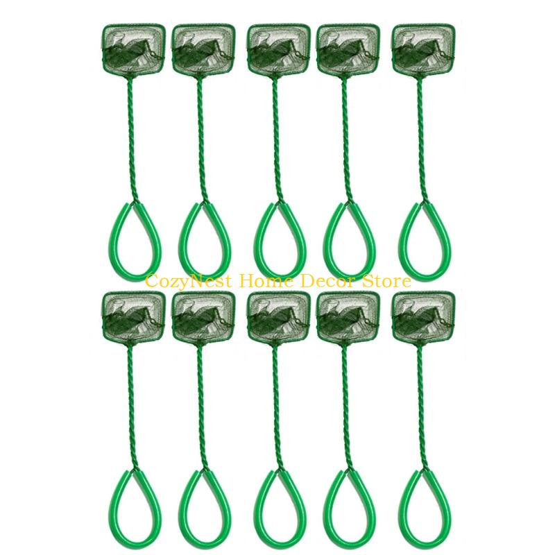 

92MF 10Pieces Fish Catching and Fishtanks Cleaning Net for Home Aquariums Enthusiasts and Pet Store Easy to Use with Fine Mesh