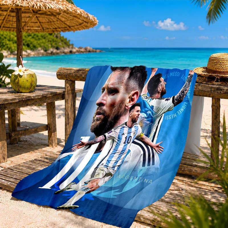 World Cup Celebration Messi Beach Towel, Quick-drying, Easy To Care For, Suitable for Both Fitness and Beach Vacations,Sports Essential