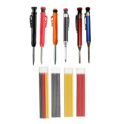 Holzarbeiten Bleistift mit langer Spitze Integrierter Spitzer 2,8 mm Mechanischer Zimmermannsbleistift Tiefloch-Markierstift zum Zeichnen Anreißen