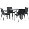 Vidaxl 5-Cz. Gartenmöbel-Set mit Kissen, Polyrattan und Stahl
