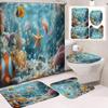 31Style 4Pcs Funny Shower Curtains Bathroom Curtain With Hooks Decor Waterproof Cat Dog 3d Bath 180*180cm Creative Personality Shower Curtain