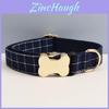 Dog Neck Strap With Grid Print Design And Bone Decor For Gift And Special Occasions