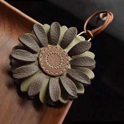 Duohua Original Design Handmade Leather Car Key Bag Pendant Rearview Mirror Simple Creative Gift Keychain