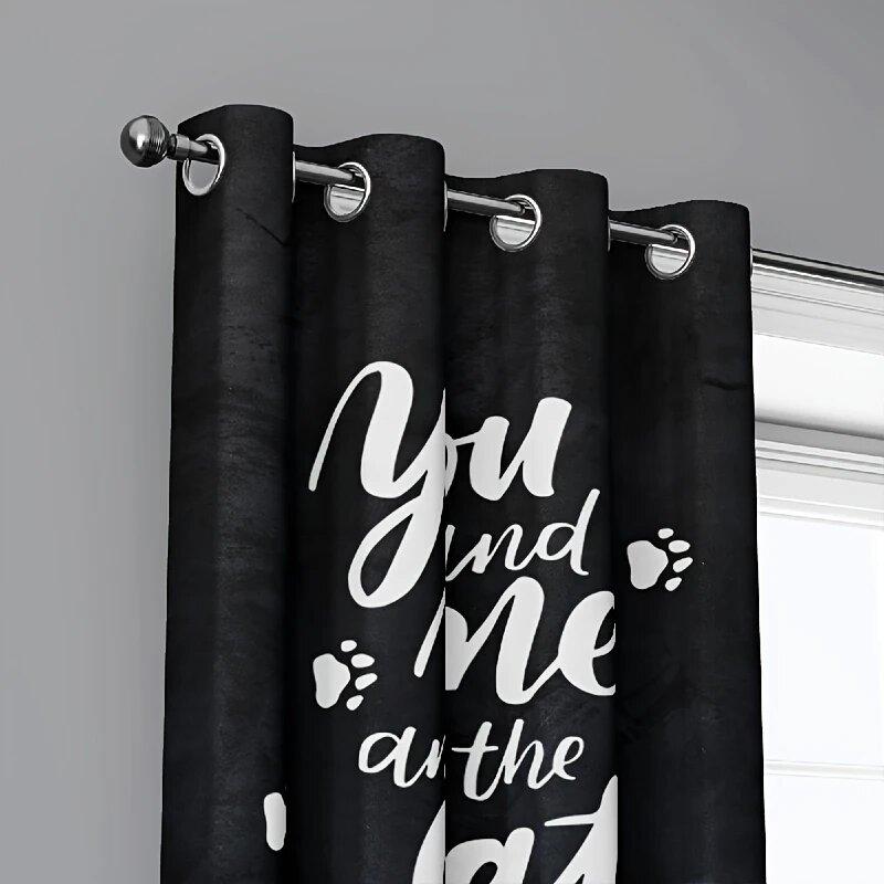 2 pieces of curtains with cute kitten prints,30*65 inches, home decoration, room decoration