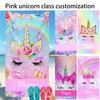Custom Pink Unicorn Beach Towel Personalized Name Megan Floral Microfiber Bath Towels Soft Quick Dry Pool Accessories Gift