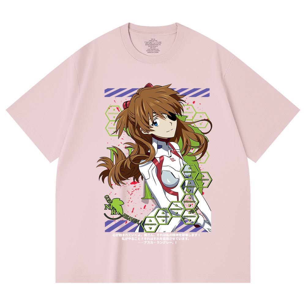 230 Gsm 100% Cotton Evangelion V4 Asuka Print Unisex Heavy Cotton T Shirt