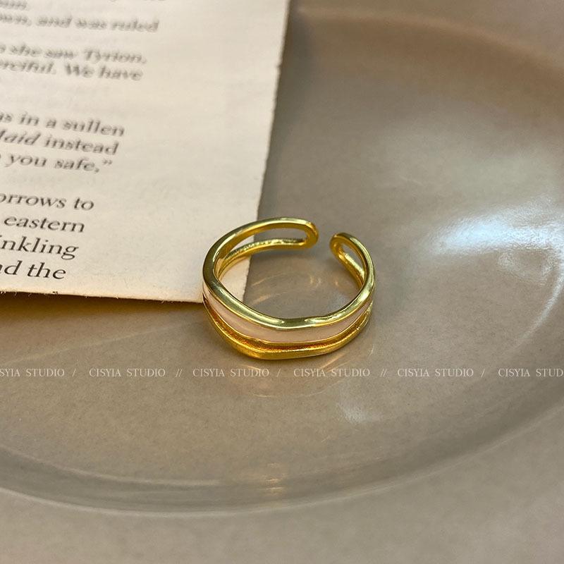 Trendy Women s Stackable Double Layer Adjustable Ring - Versatile, Fashionable, Simple Index Finger Accessory Adjustable Open