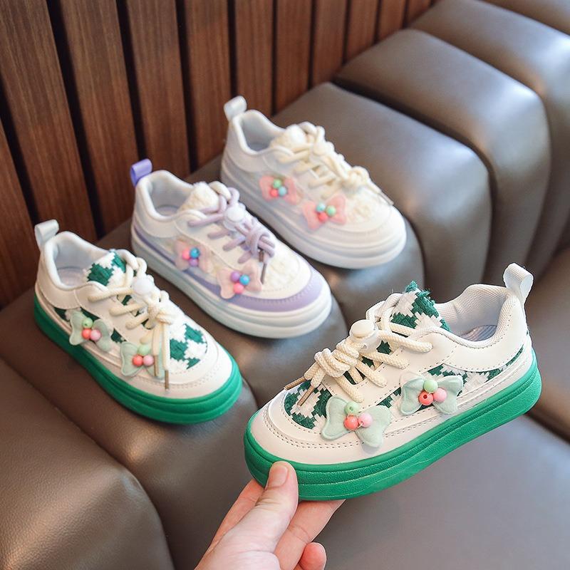 Girls board shoes spring and autumn new classmates Korean version cute little flower candy bow children's casual shoes