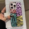 Splicing Purple Leopard Print Girl Women Phone Case for Iphone 16 15 14 7 8 Plus 13 11 12 Pro Max X XS XR SE 2022 2020 16e Cover