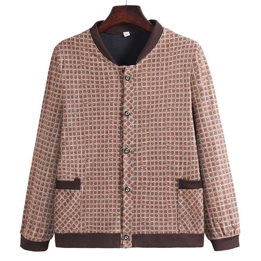 

Elegant Floral Plus Size Jacket for Mid-Aged & Elderly Women - Spring/Autumn Casual & Fashionable Baseball Uniform Style 6XL (170-180 jin)