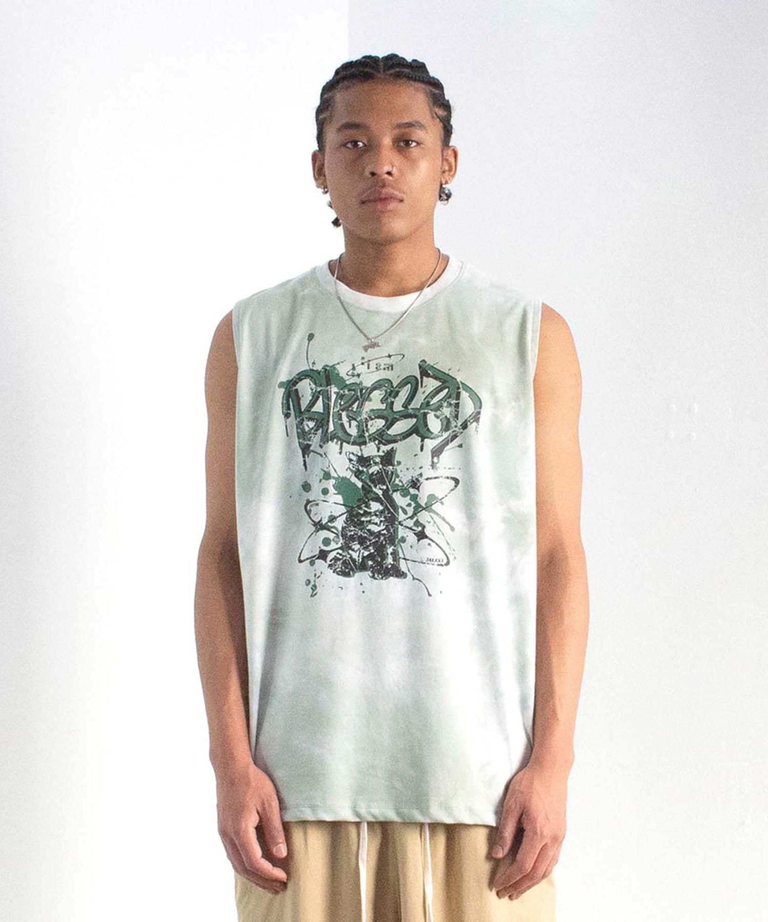 Mix J Mixxj Tiedye Cat Sleeveless (Green) Green