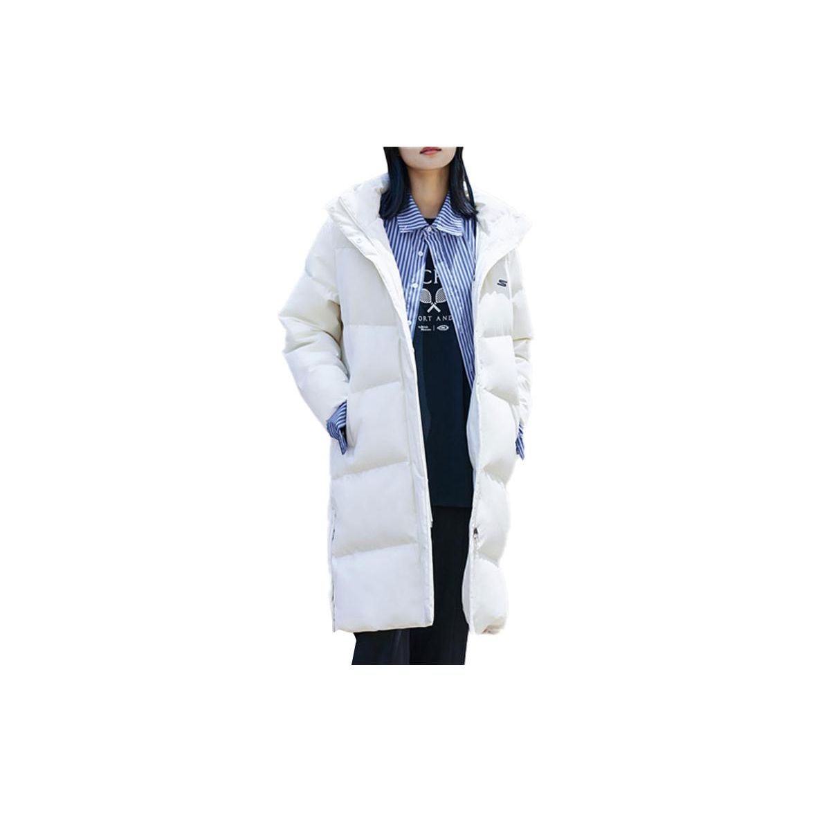 Skechers Casual Fashion Sports Warm Long Sleeve Down Jacket Women outerwear White P422W050-000Q M