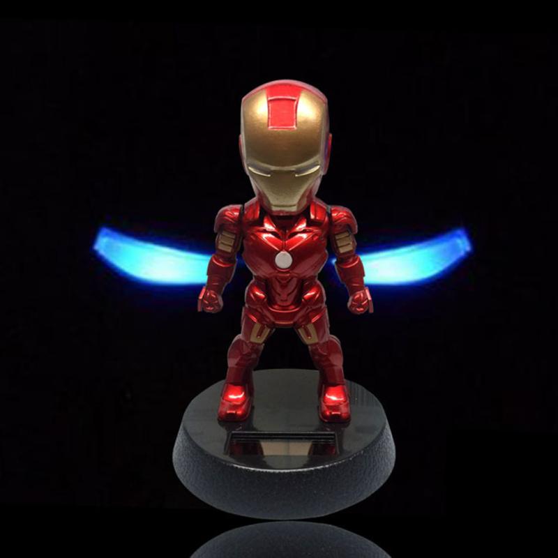 Cartoon Artificial Car  Ornament Solar Energy Shake Toy Long-term Use Without Fading Center Console
