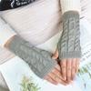 New Women Hand Warmer Autumn Winter Fashion Knitting Faux Wool Mitten Warm Fingerless Female Gloves