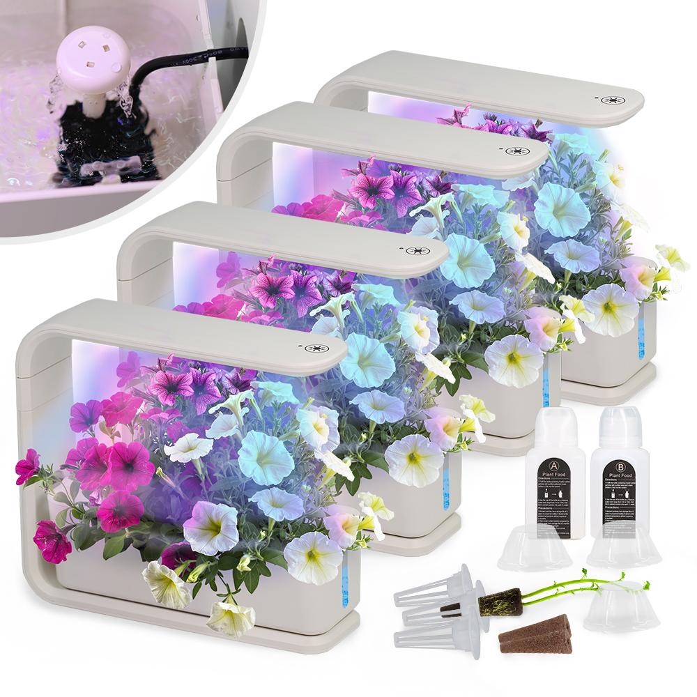 

3-Pod 1.2L Smart Indoor Garden Гидропонная система выращивания с LED Grow Light Pump Рециркуляция воды Беспочвенная питательная культура