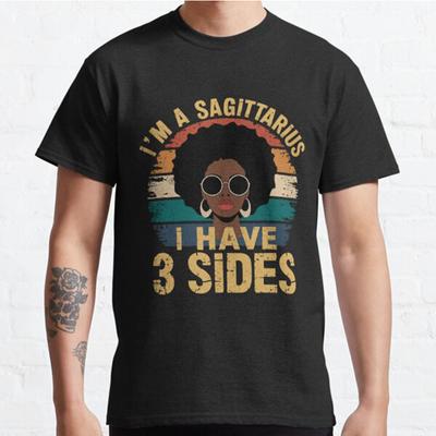 Übergröße S-3XL Ich bin eine Schütze-Frau Schütze Afro-Stil Astrologie Bedrucktes T-Shirt Herren Tops Mode Kleidung T-Shirts
