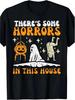 Scary Fun HalloweenThemed MenS Cotton TShirt  Humorous Graphic Short Sleeve Crew Neck Black
