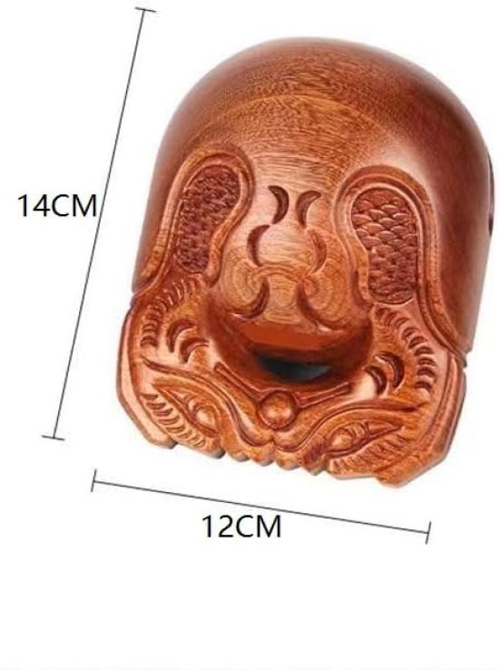 Generisches 5-Zoll Traditionelles Kikutani Mokugyo (Mokusatsu) Buddhistisches Altarset mit Schlägeln, Mini-Meditations-Schlaginstrument, 14 cm breit, Hergestellt aus